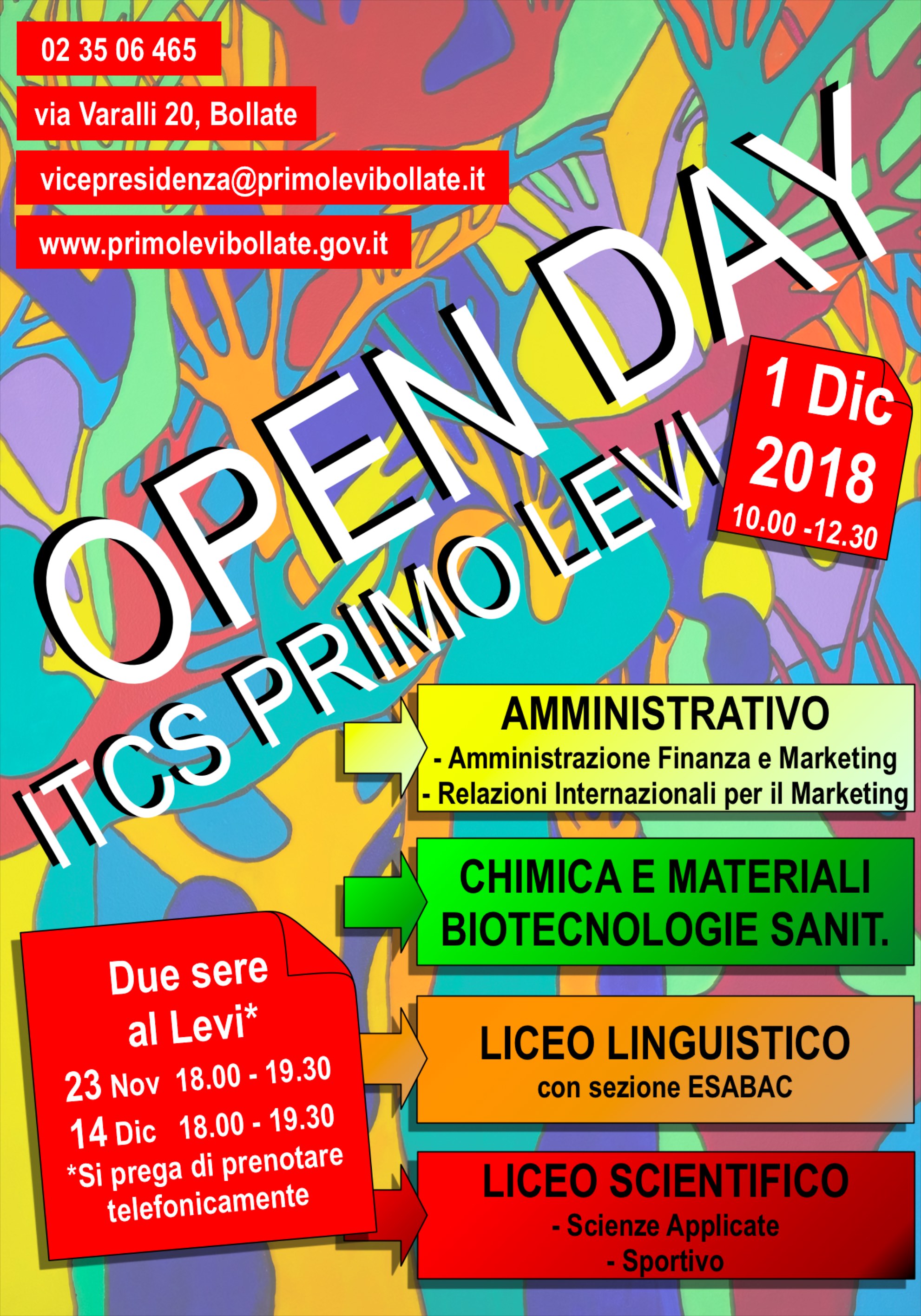 Open Day al Primo Levi 1 dicembre 2018