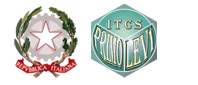 Il logo dell'I.T.C.S. Primo Levi di Bollate (Milano) insieme al logo della Repubblica Italiana